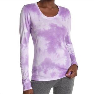 Sundry Purple and White Tie Dye L/S Shirt 1 NWT